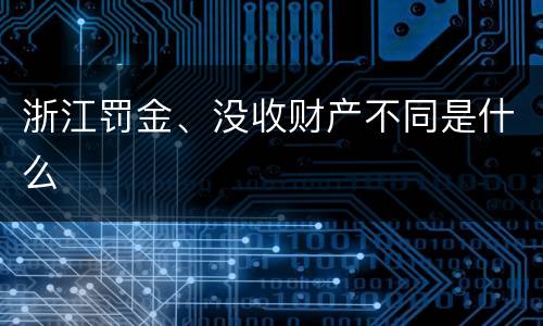 浙江罚金、没收财产不同是什么