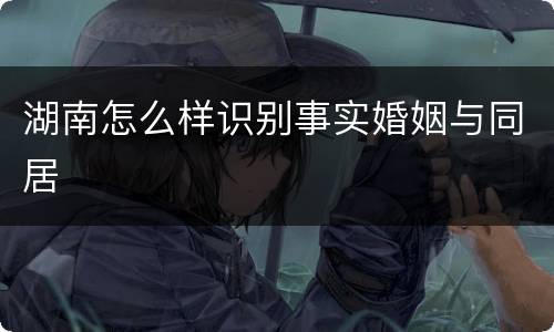 湖南怎么样识别事实婚姻与同居