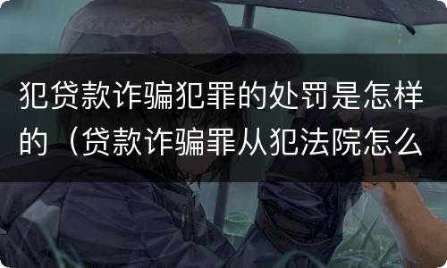 犯贷款诈骗犯罪的处罚是怎样的（贷款诈骗罪从犯法院怎么量刑）