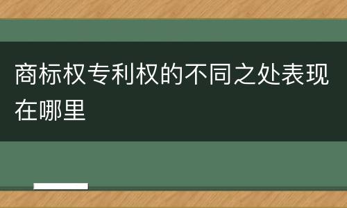 商标权专利权的不同之处表现在哪里