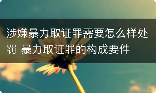 涉嫌暴力取证罪需要怎么样处罚 暴力取证罪的构成要件