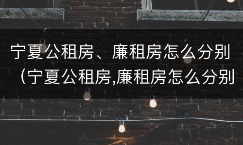 宁夏公租房、廉租房怎么分别（宁夏公租房,廉租房怎么分别的）