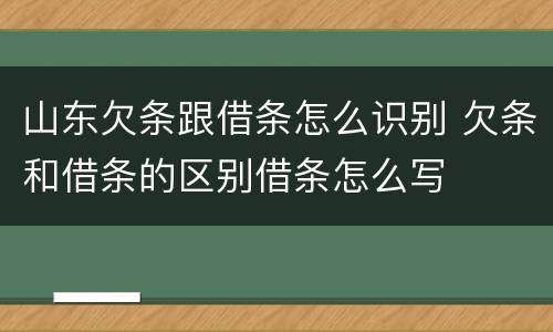 山东欠条跟借条怎么识别 欠条和借条的区别借条怎么写