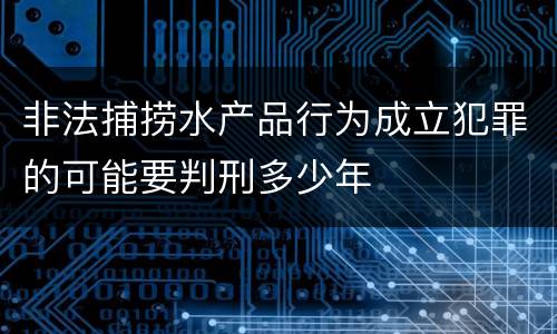 非法捕捞水产品行为成立犯罪的可能要判刑多少年