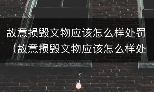 故意损毁文物应该怎么样处罚（故意损毁文物应该怎么样处罚他）