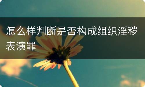 怎么样判断是否构成组织淫秽表演罪