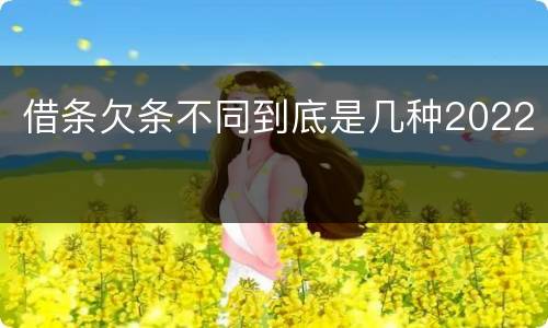 借条欠条不同到底是几种2022