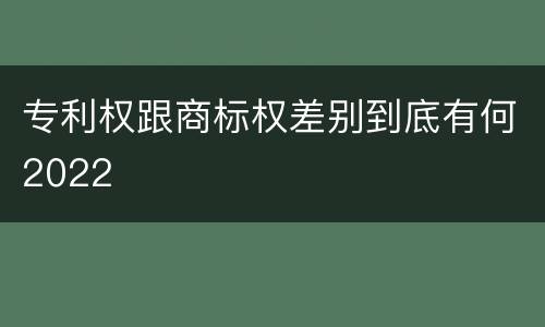 专利权跟商标权差别到底有何2022