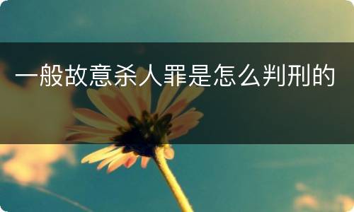 一般故意杀人罪是怎么判刑的