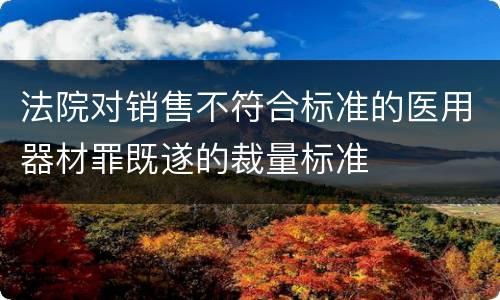 法院对销售不符合标准的医用器材罪既遂的裁量标准