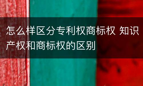 怎么样区分专利权商标权 知识产权和商标权的区别
