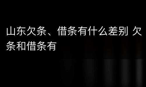 山东欠条、借条有什么差别 欠条和借条有