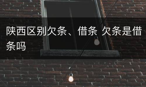 陕西区别欠条、借条 欠条是借条吗