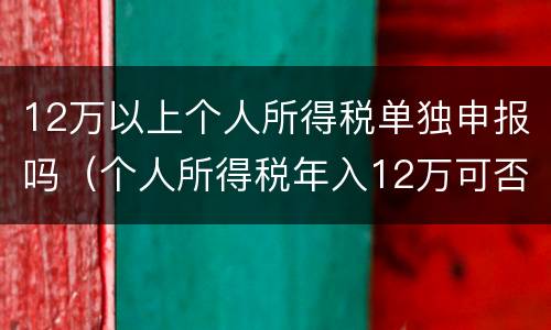 12万以上个人所得税单独申报吗（个人所得税年入12万可否自主申报）