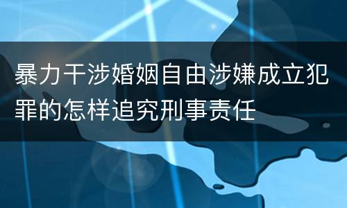 暴力干涉婚姻自由涉嫌成立犯罪的怎样追究刑事责任