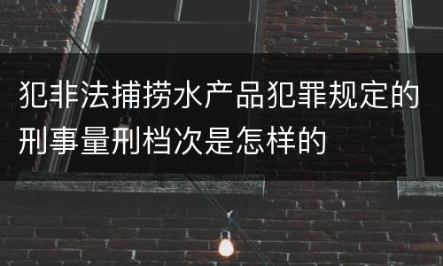 犯非法捕捞水产品犯罪规定的刑事量刑档次是怎样的