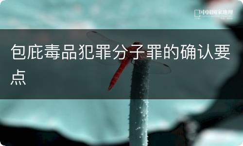 包庇毒品犯罪分子罪的确认要点
