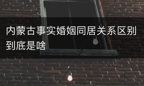 内蒙古事实婚姻同居关系区别到底是啥