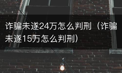 诈骗未遂24万怎么判刑（诈骗未遂15万怎么判刑）