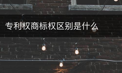 专利权商标权区别是什么