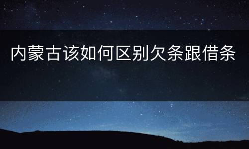 内蒙古该如何区别欠条跟借条