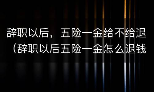 辞职以后，五险一金给不给退（辞职以后五险一金怎么退钱）
