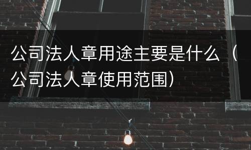 公司法人章用途主要是什么（公司法人章使用范围）