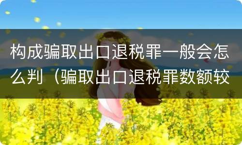 构成骗取出口退税罪一般会怎么判（骗取出口退税罪数额较大是多少）