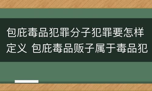 包庇毒品犯罪分子犯罪要怎样定义 包庇毒品贩子属于毒品犯罪吗