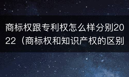 商标权跟专利权怎么样分别2022（商标权和知识产权的区别）