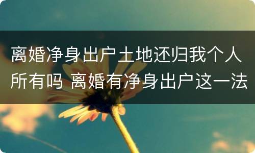 离婚净身出户土地还归我个人所有吗 离婚有净身出户这一法律吗