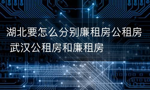湖北要怎么分别廉租房公租房 武汉公租房和廉租房