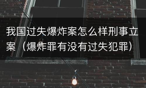 我国过失爆炸案怎么样刑事立案（爆炸罪有没有过失犯罪）