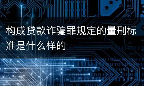 构成贷款诈骗罪规定的量刑标准是什么样的