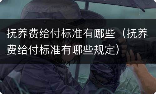 抚养费给付标准有哪些（抚养费给付标准有哪些规定）