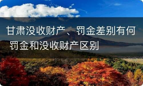 甘肃没收财产、罚金差别有何 罚金和没收财产区别
