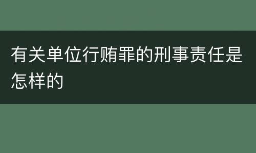 有关单位行贿罪的刑事责任是怎样的