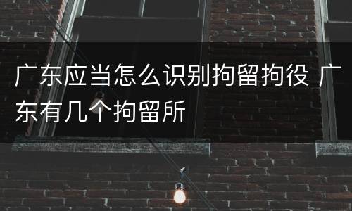 广东应当怎么识别拘留拘役 广东有几个拘留所