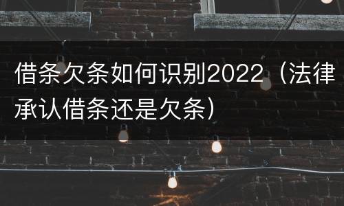 借条欠条如何识别2022（法律承认借条还是欠条）