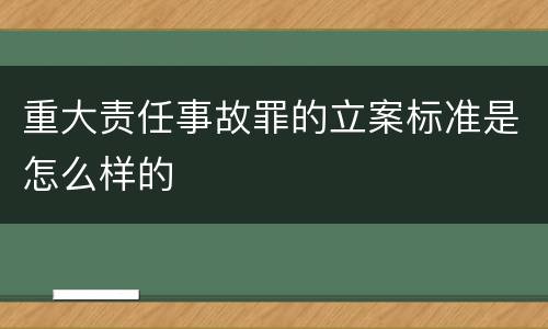 重大责任事故罪的立案标准是怎么样的