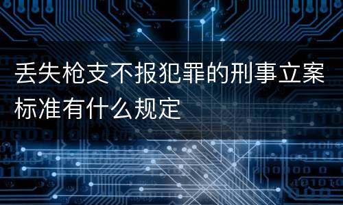 丢失枪支不报犯罪的刑事立案标准有什么规定