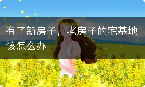 有了新房子，老房子的宅基地该怎么办