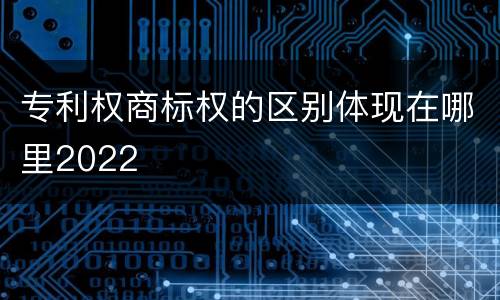 专利权商标权的区别体现在哪里2022