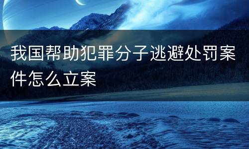 我国帮助犯罪分子逃避处罚案件怎么立案