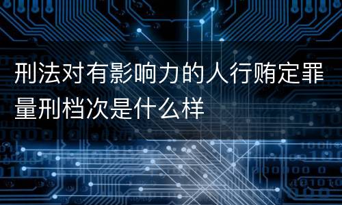 刑法对有影响力的人行贿定罪量刑档次是什么样