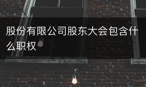 股份有限公司股东大会包含什么职权