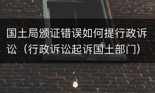 国土局颁证错误如何提行政诉讼（行政诉讼起诉国土部门）