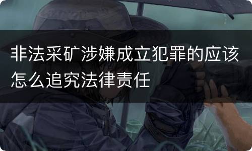 非法采矿涉嫌成立犯罪的应该怎么追究法律责任