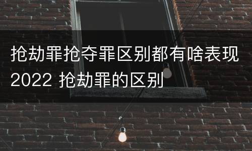抢劫罪抢夺罪区别都有啥表现2022 抢劫罪的区别