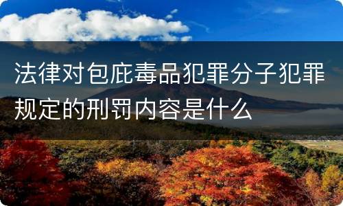 法律对包庇毒品犯罪分子犯罪规定的刑罚内容是什么